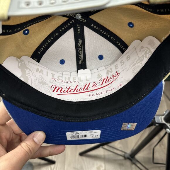 Philadelphia 76ers Mitchell & Ness Khaki Classic Canvas Snapback Hat Cap NEW - Picture 7 of 7